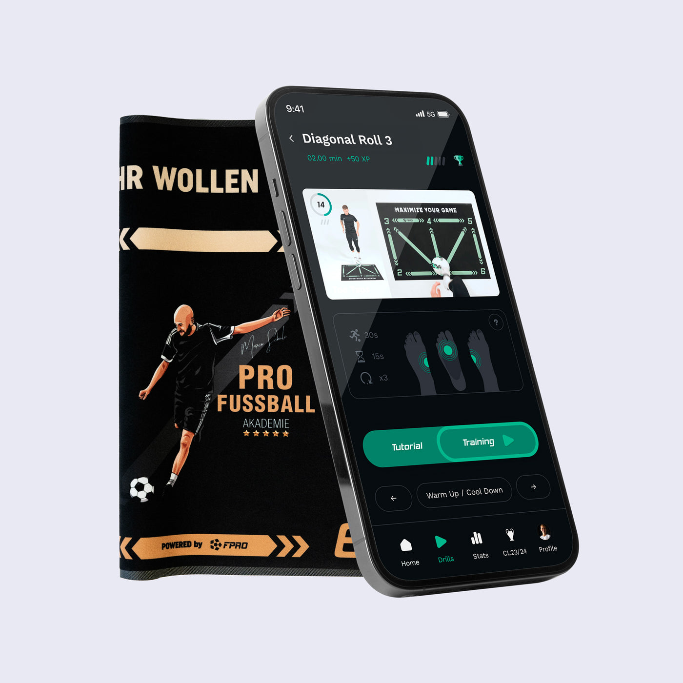 Ball Mastery Mat + APP | PRO Fussball Akademie⁩