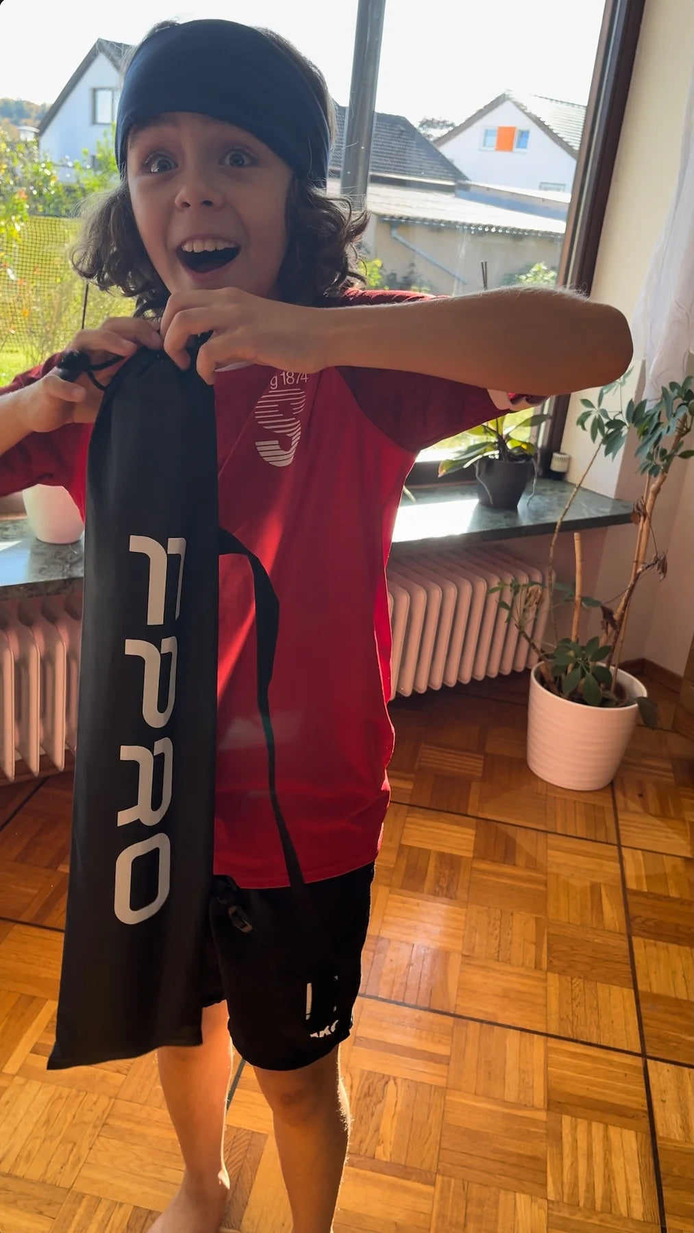 Kid excited to open FPRO training kit