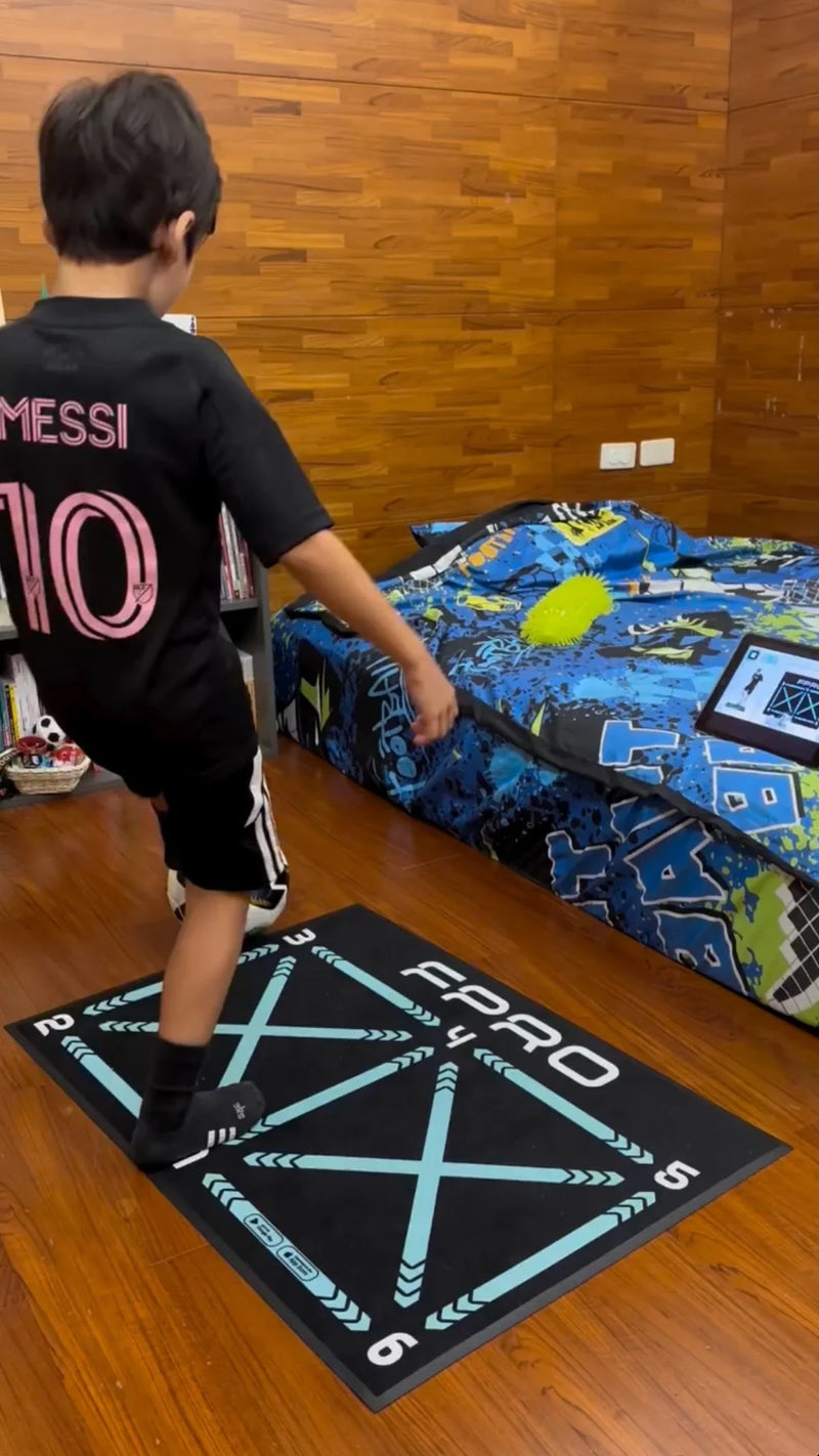 FPRO customer video review — kid training on the FPRO mat in his room