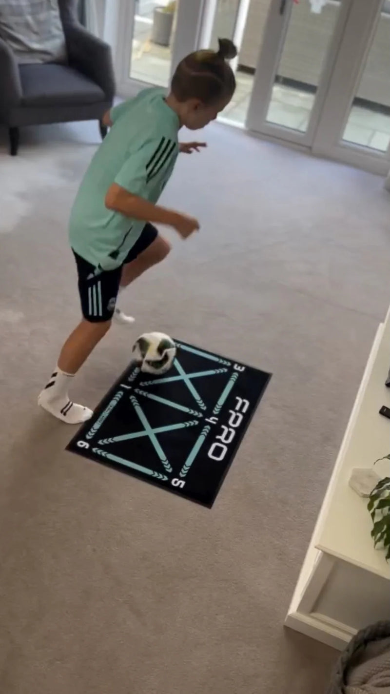 FPRO customer video review — kid training footwork on the FPRO mat at home